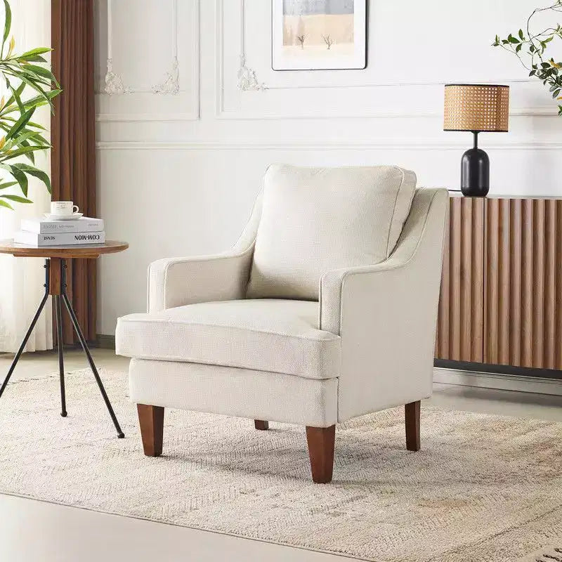 Karl Home |29 inch Wide T-Cushion Polyester Solid Wood Accent Chair