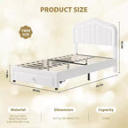 Twin Upholstered Bed Frame with Storage Drawer and Smart Led Headboard, Wooden Slats Support, No Box Spring Needed, Easy Assembly