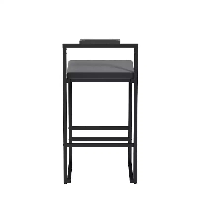 MAYEERTY Set of 2 Velvet Upholstered Bar Stools Counter Height With Footrest Backrest Modern Dining Chairs Black Gray