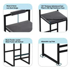 MAYEERTY Set of 2 Velvet Upholstered Bar Stools Counter Height With Footrest Backrest Modern Dining Chairs Black Gray