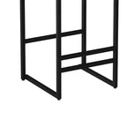 MAYEERTY Set of 2 Velvet Upholstered Bar Stools Counter Height With Footrest Backrest Modern Dining Chairs Black Gray