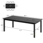 79Grande table à manger industrielle pour 6 à 8 personnes Table de cuisine rectangulaire en bois Table à manger moderne de style fermier Table de salle à manger et de cuisine robuste