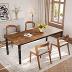 79Grande table à manger industrielle pour 6 à 8 personnes Table de cuisine rectangulaire en bois Table à manger moderne de style fermier Table de salle à manger et de cuisine robuste