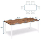 79Grande table à manger industrielle pour 6 à 8 personnes Table de cuisine rectangulaire en bois Table à manger moderne de style fermier Table de salle à manger et de cuisine robuste