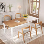 79Grande table à manger industrielle pour 6 à 8 personnes Table de cuisine rectangulaire en bois Table à manger moderne de style fermier Table de salle à manger et de cuisine robuste
