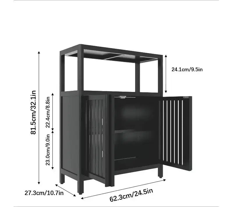 GDFStudio Richard Armoire de rangement moderne 32 en bambou avec étagères