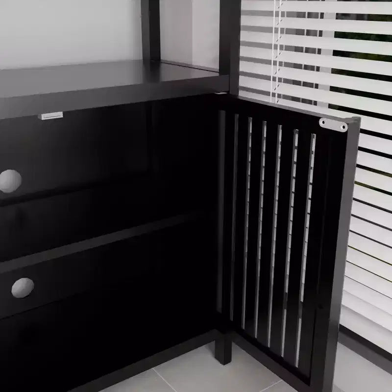 GDFStudio Richard Armoire de rangement moderne 32 en bambou avec étagères