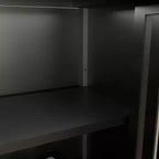 GDFStudio Richard Armoire de rangement moderne 32 en bambou avec étagères