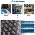 ALAULM Rattan Patio Furniture Sets 13 PCS w/Firepit table, outdoor wicker sets