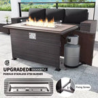 ALAULM Rattan Patio Furniture Sets 13 PCS w/Firepit table, outdoor wicker sets