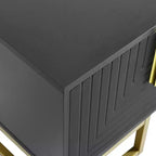 Whisen Modern TV Stand with Metal Legs & Gold Handles, Console Table with Cabinets and Adjustable Shelves, Fits TVs Up to 80''