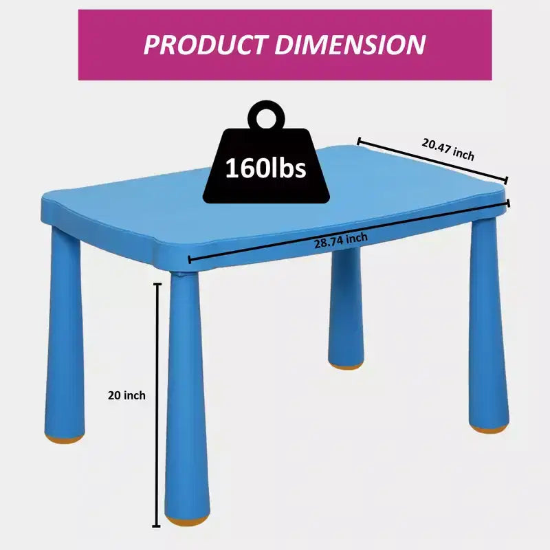 Table Rectangulaire d'Activités pour Enfants CLIHOME en Plastique de Haute Qualité, Idéale pour l'École et la Maison