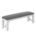 VECELO Rubber Wood Dining Bench, Upholstered Footstool, Bedside Stool for Dining Room or Kitchen, Gray