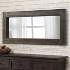 PexFix 24 in. W x 58 in. H Farmhouse Rectangular Solid Wood Framed Full Length Leaning Mirror in Brown