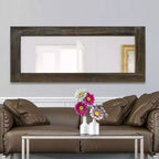 PexFix 24 in. W x 58 in. H Farmhouse Rectangular Solid Wood Framed Full Length Leaning Mirror in Brown