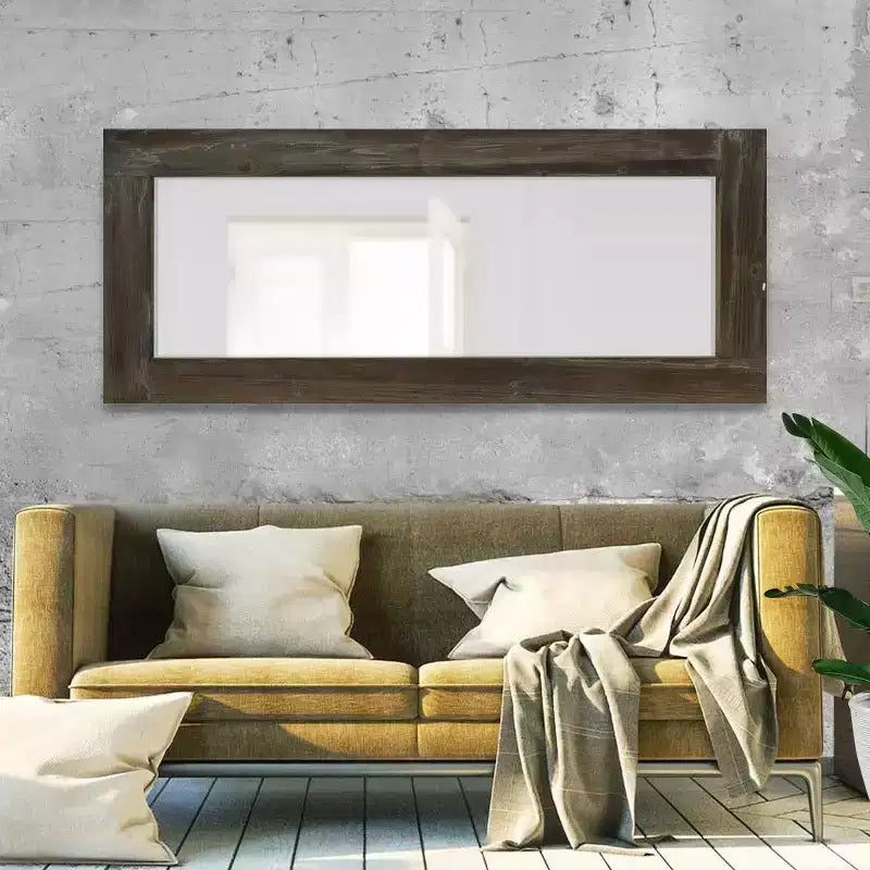 PexFix 24 in. W x 58 in. H Farmhouse Rectangular Solid Wood Framed Full Length Leaning Mirror in Brown
