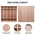5-Section School Storage Locker Cabinet,Classroom Cubbies for Storage, Toddler Size Wood Lockers for Kindergarten, Home, School