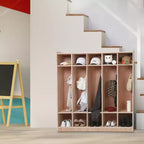 5-Section School Storage Locker Cabinet,Classroom Cubbies for Storage, Toddler Size Wood Lockers for Kindergarten, Home, School