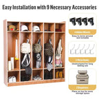 5-Section School Storage Locker Cabinet,Classroom Cubbies for Storage, Toddler Size Wood Lockers for Kindergarten, Home, School