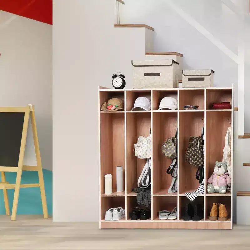 5-Section School Storage Locker Cabinet,Classroom Cubbies for Storage, Toddler Size Wood Lockers for Kindergarten, Home, School