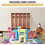 5-Section School Storage Locker Cabinet,Classroom Cubbies for Storage, Toddler Size Wood Lockers for Kindergarten, Home, School
