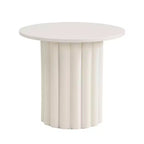 Okak Modern Coffee Table Set of 2, Sculptural Roman Column Base & Glass Top Side End Table, Irregular Center Table for Living Room
