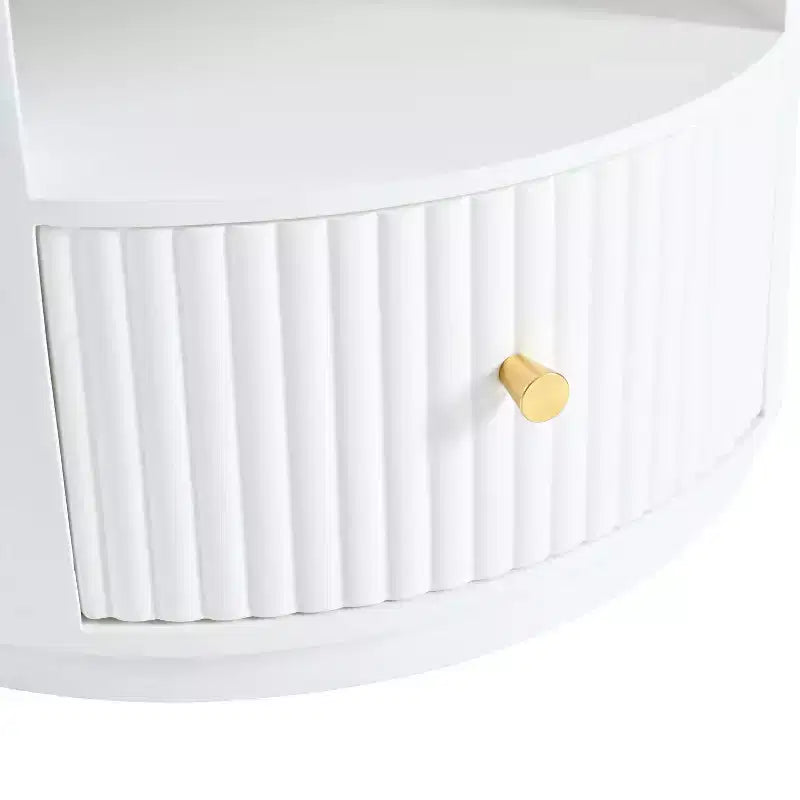 Okak – Ensemble de 3 tables basses modernes Nuage, Table centrale de forme irrégulière avec 2 tiroirs et 2 petits tabourets, Duo de salon coordonné