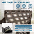 EAGLE PEAK Sienna Bay 6PCS Patio Wicker Dining Set w/ Soft Cushions Umbrella Hole