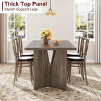 Table de salle à manger de ferme de 180 cm pour 6 personnes, table de cuisine rectangulaire en bois épais avec cadre durable, idéale pour la salle à manger, la cuisine, le bureau