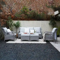 GRANDPATIO Polyethylene (PE) Wicker 5 - Person Seating Group with Cushions