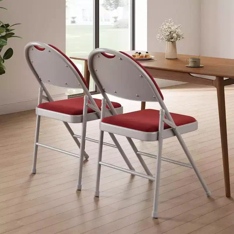 4 Pack Fabric Padded Folding Chairs, Metal Foldable Chairs with Padded Back, 350 lbs Capacity, for Indoor Outdoor Events, Commercial Use