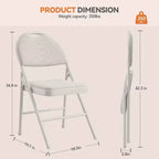 4 Pack Fabric Padded Folding Chairs, Metal Foldable Chairs with Padded Back, 350 lbs Capacity, for Indoor Outdoor Events, Commercial Use