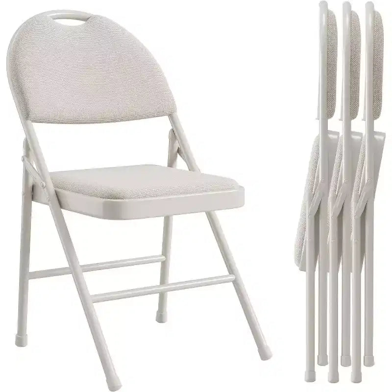 4 Pack Fabric Padded Folding Chairs, Metal Foldable Chairs with Padded Back, 350 lbs Capacity, for Indoor Outdoor Events, Commercial Use