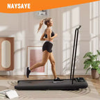 Tapis de marche pliable NAYSAYE sous le bureau avec accoudoirs amovibles et bande amortie pour la maison, la salle de sport et le bureau