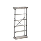 Étagère Industrielle en Bois à 6 Niveaux avec Cadre Métallique, Bibliothèque Rustique Haute, Grande Étagère de Rangement Ouverte pour Chambre à Coucher