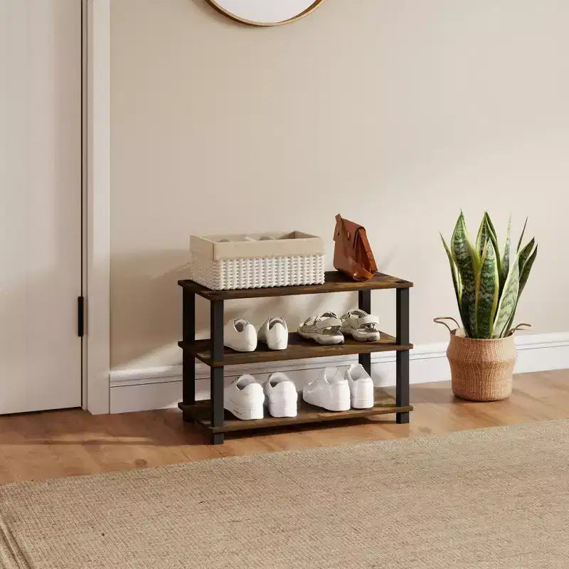 HOMLUX 3 Tier Shoe Rack Storage Organizer for 9 Pairs No Tools Needed
