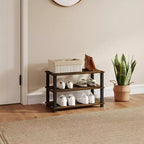 HOMLUX 3 Tier Shoe Rack Storage Organizer for 9 Pairs No Tools Needed
