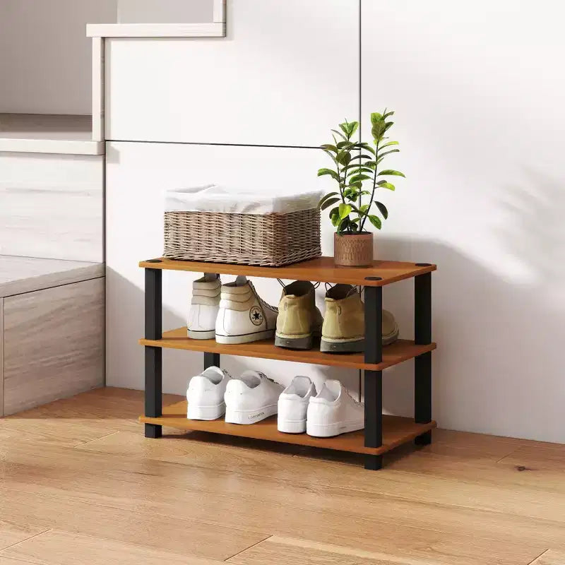 HOMLUX 3 Tier Shoe Rack Storage Organizer for 9 Pairs No Tools Needed