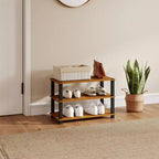 HOMLUX 3 Tier Shoe Rack Storage Organizer for 9 Pairs No Tools Needed