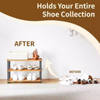 HOMLUX 3 Tier Shoe Rack Storage Organizer for 9 Pairs No Tools Needed
