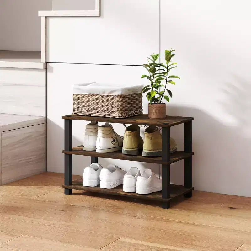 HOMLUX 3 Tier Shoe Rack Storage Organizer for 9 Pairs No Tools Needed