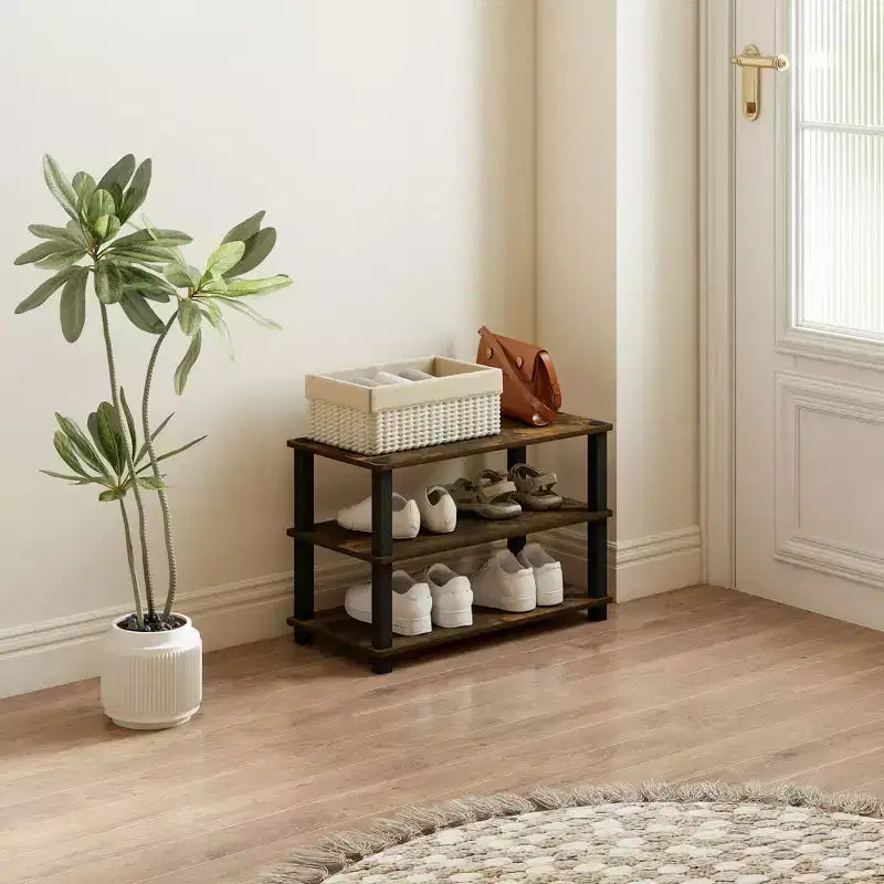 HOMLUX 3 Tier Shoe Rack Storage Organizer for 9 Pairs No Tools Needed