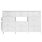 Commode GustoWave pour Chambre à Coucher avec 14 Tiroirs, Commode 55" de Large avec Poche Latérale, Commodes et Chiffonniers en Tissu avec Étagères, Plateau en Bois
