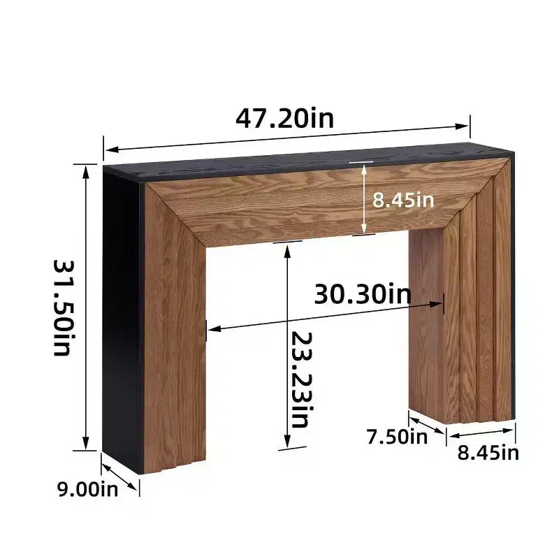 Console moderne rectangulaire GDFStudio Blanche 47 en bois de sapin