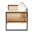 Christopher Knight Home Faye Ensemble de sièges rembourrés pour patio en acacia et métal avec design à lattes