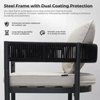 GRANDPATIO Outdoor Dining Chair With Cushions Set Of 2