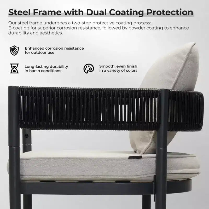 GRANDPATIO Outdoor Dining Chair With Cushions Set Of 2