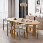 PexFix 67 x 33,5 Table à manger de ferme en bois massif de chêne Plateau ovale en bois pour salles à manger modernes et réunions de famille