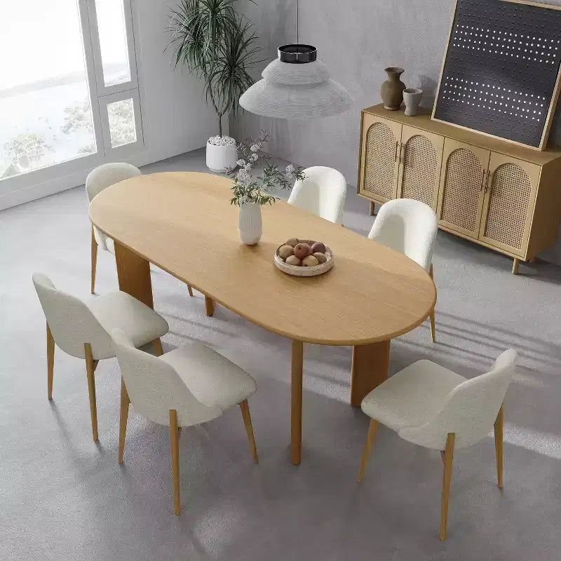 PexFix 67 x 33,5 Table à manger de ferme en bois massif de chêne Plateau ovale en bois pour salles à manger modernes et réunions de famille