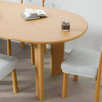 PexFix 67 x 33,5 Table à manger de ferme en bois massif de chêne Plateau ovale en bois pour salles à manger modernes et réunions de famille